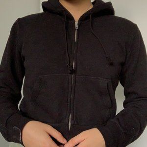 adorable black brandy melville cropped zipup sweater!! (the crystal hood…